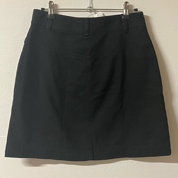 Banana Republic Black Denim Skirt Short Goth Size 2 - Picture 3 of 5